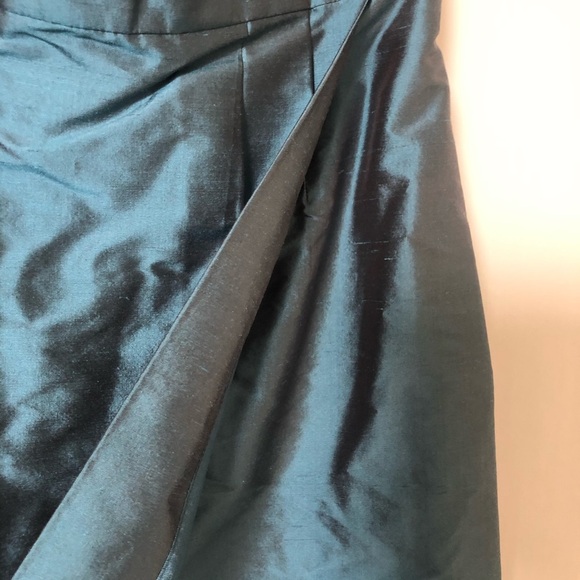 Dessy Collection Blue Metallic Strapless Dress - Picture 3 of 6